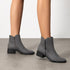 DAMEN CHUNKY LOW HEEL STIEFELETTEN – SLIP-ON FREIZEITSCHUHE IM SCHWARZEN COVER-STIL
